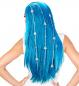 Preview: Perücke Dream Hair Feen mit Haarschmuck in Blau