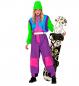 Preview: Neon Snowboarder Unisex Kostüm Overall & Gürtel