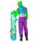 Preview: Neon Snowboarder Unisex Kostüm Overall & Gürtel