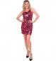 Preview: Party Pailletten Kleid mit Zebramuster Pink/Schwarz