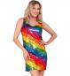 Preview: Party Pailletten Kleid mit Regenbogen Muster