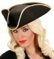 Preview: Dreispitz Tricorn Schwarz mit Goldkante aus Filz