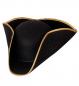 Preview: Dreispitz Tricorn Schwarz mit Goldkante aus Filz