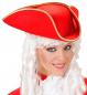 Preview: Dreispitz Tricorn Rot mit Goldkante aus Filz