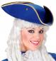 Preview: Dreispitz Tricorn Blau mit Goldkante aus Filz