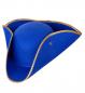 Preview: Dreispitz Tricorn Blau mit Goldkante aus Filz