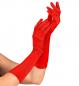 Preview: Rote lange Satin Handschuhe in Elasthan 40cm