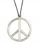 Preview: Hippie Peace Zeichen aus Metall mit Halskette