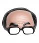 Preview: Maske ohne Kinn mit schwarzen Haaren und Brille