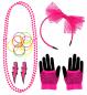 Preview: 80er Jahre Mode Accessoires Neon Pink Set