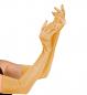 Preview: Goldene lange Satin Stretch Handschuhe 60cm