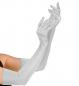 Preview: Silberne lange Satin Stretch Handschuhe 60cm