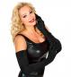 Preview: Schwarze lange Satin Stretch Handschuhe 60cm