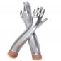 Preview: Lange Handschuhe 44cm in Silber