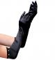 Preview: Satin Handschuhe lang mit Strass schwarz