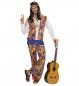 Preview: Hippie Man mit Hemd mit Weste, Hose, Kopftuch, Kette mit Peacezeichen