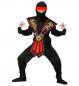 Preview: Roter Kombat Ninja Kinderkostüm mit Waffenset Overall, Brustrüstung, Gürtel, Arm- und Beinschnüre, Maske, Stirnband, Handschuhe,  Ninjadolche, Ninja Wurfsternen