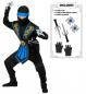 Preview: Blauer Kombat Ninja Kinderkostüm mit Waffenset Overall, Brustrüstung, Gürtel, Arm- und Beinschnüre, Maske, Stirnband, Handschuhe,  Ninjadolche, Ninja Wurfsternen - Kopie