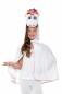 Preview: Kinder Regenbogen Einhorn Cape Umhang in Weiss/Pink