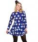 Preview: Weihnachts Kleid mit Schneemann Druck in Blau