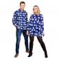 Preview: Weihnachts Kleid mit Schneemann Druck in Blau