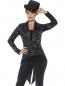 Preview: Pailletten Jacke Frack in Schwarz