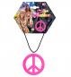 Preview: Neon pinke Hippiekette Peacezeichen pink