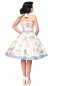 Preview: 50er Vintage Neckholder Kleid Weiss-Rosa-Blumen