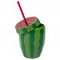 Preview: Wassermelonenbecher mit Strohhalm 900ml