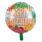 Preview: Folienballon Paradise Happy Birthday zweiseitig Ø45cm