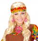 Preview: Neon pinkes Hippie Set Kette und Ohrringe