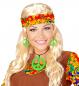 Preview: Neon grünes Hippie Set Kette und Ohrringe