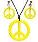 Preview: Neon gelbes Hippie Set Kette und Ohrringe