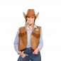 Preview: Cowboy Weste Glatt in Hellbraun Onesize