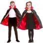 Preview: Kinder Super Deluxe Vampir Umhang Schwarz-Rot 70cm