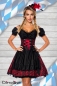 Preview: Dirndline Premium Dirndl mit Bluse Rot/Schwarz