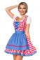 Preview: Dirndline Traditionelles Minidirndl rot blau weiss