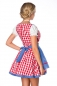 Preview: Dirndline Traditionelles Minidirndl rot blau weiss