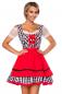 Preview: Dirndline Traditionelles Minidirndl Schwarz Weiss Rot