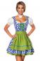 Preview: Dirndline Traditionelles Minidirndl blau grün weiss