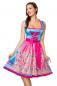 Preview: Dirndline Dirndl mit Blumenschürze Pink/Blau