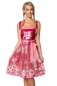 Preview: Dirndline Premium Dirndl mit Stickereien Rosa/Rot