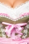 Preview: Dirndl mit herzförmigem Ausschnitt und Blumenschürze in grün/pink