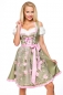 Preview: Dirndl mit herzförmigem Ausschnitt und Blumenschürze in grün/pink