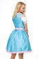 Preview: Dirndl mit herzförmigem Ausschnitt und Blumenschürze in Blau/Pink