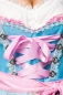 Preview: Dirndl mit herzförmigem Ausschnitt und Blumenschürze in Blau/Pink