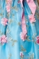 Preview: Dirndl mit herzförmigem Ausschnitt und Blumenschürze in Blau/Pink