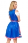 Preview: Dirndline Unterbrustdirndl mit Karoschürze Blau/Rot/Weiss