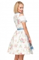 Preview: Dirndline Blaues Dirndl Set mit Blumen Print Weiß/Blau