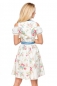 Preview: Dirndline Blaues Dirndl Set mit Blumen Print Weiß/Blau